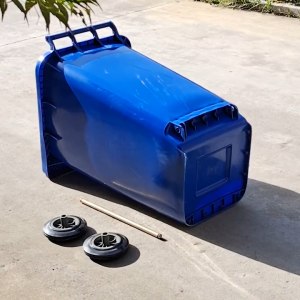 Garbage Bin Wheel Universal Rubber Black Trash Bin Wheel Wheel For 120L / 240L Trash Bin
