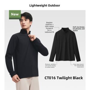 Beneunder | Mens Long Sleeve T-Shirt Half Zip High Elastic Quick Dry Warmth