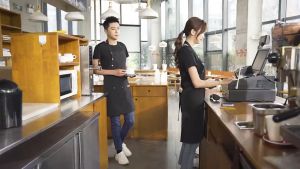 Celemek Anti Air Dan Minyak Korean Style Apron Barista Cafe Buat Kerja Kedai Restoran Barbershop