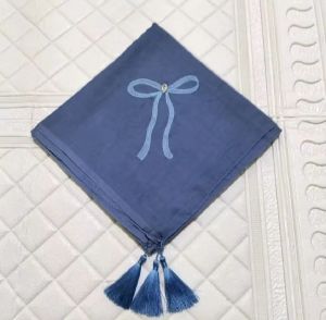 Kerudung segi empat terbaru Paris tasel pita hijab bordir premium Paris jadul tassel motif