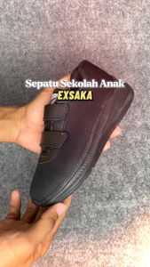 Sepatu Anak Sneakers Hitam Laki Laki Perempuan 3-12 Tahun