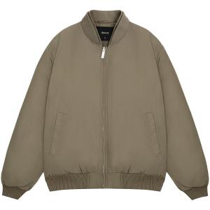 เสื้อแจ็คเก็ตบินหนาสำหรับผู้ชาย Chinism เสื้อโค้ทผ้าฝ้ายหนา ทรงหลวม ปกแขนยาว ปกคอกลม กระเป๋าข้างเสื้อ แจ็คเก็ตบินสไตล์อเมริกัน