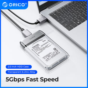 ORICO Metal 2.5 inch Transparent Type-C Hard Drive Enclosure SSD Case USB3.0 5Gbps Auto Sleep for PC Laptop Notebook