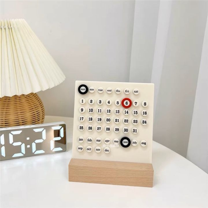 Perpetual Calendar Ferrule Desk Calendar Desktop Decoration Acrylic