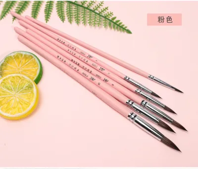 Watercolor brush black marten animal hair 6 pcs round pointed watercolor painting brush set adult beginner student hand-painted