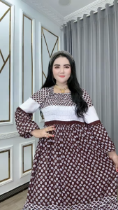 Dress Wanita ZK Semuk Mijelna – Pakaian Katun Harian Bergaya Kalem