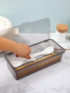 Hộp Đựng Đũa Thìa Sợi Tre Cao Cấp Có Nắp Đậy ANHOME Hộp Đựng Đũa Thìa Nhựa ChopStick Đa Năng Hiện Đại