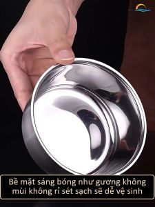 Bát Hấp Trứng Kiểu Hàn Quốc Inox 304 SSGP 12cm Tô Có Nắp Đựng Canh Súp Chén Inox Giữ Nhiệt Xếp Chồng Cao Cấp Đạt Chất Lượng LFGB Đức