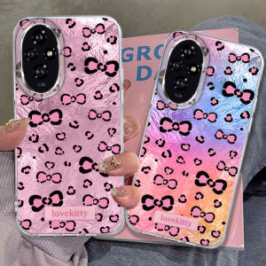 เสือดาวสีชมพูพิมพ์เคสโทรศัพท์สําหรับHonor 400 200 Smart Magic 5 Magic6 Magic7 X9a X9b X9c X8a X8b X7cปกหลังน่ารักFundasกระเป๋า
