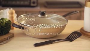 Asta Panci Wajan Anti Lengket Tutup Kaca Cappucino Set 4 pcs