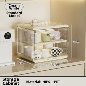 CHUMX | Organizing Storage Shelf Sterilization Dust-proof Drain Cup and Tea Set Organizer
