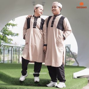 ORIZANO Set Koko Anak Arken - Setelan Koko Turki Anak Laki Laki Lengan Panjang Lengkap dengan Peci
