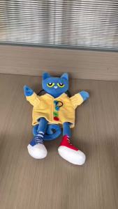 New 30cm Pete The Cat Hand Puppet Plush Children Soft Doll Talk Show Party Props Christmas Doll Plush Toys Puppet Kids Gift
