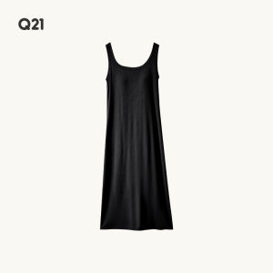 Q21 | With Padding Solid Color Casual Maxi Dress Modale Fabric