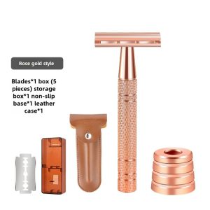 Chaoke Old-Fashioned Shaver Manual Shaver Retro Shaver Stainless Steel Double-Edge Blade Shaving Razor