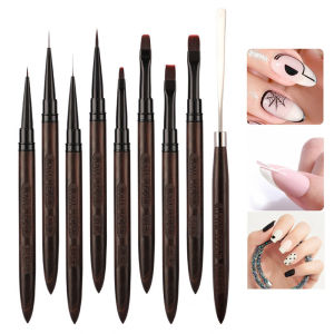 9Style Nail Drawing Brushes For Manicure Lines Painting Gradient UV GEL Extension Builder Drawing Pen Sandalwood