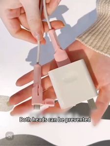 Soft Silicone Charger Protector Cable Data Line Cord Cap Protective Case Cable Winder Cover For Android USB to Type-C Charger Cable Accessory