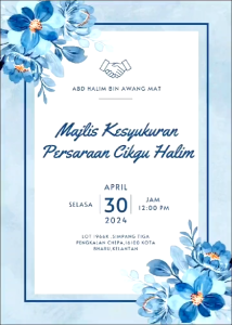 Kad Kahwin Design 7 | Digital | Aqiqah | Pertunangan | Hari Lahir | Doa Selamat | Lain-lain