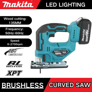 Makita | Makita DJV182 18V Cordless Brushless Jigsaw Barrel Handle Electric Tool for Wood Metal and Plastic Cutting Carpentry Bare Unit