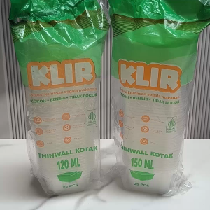 Thinwall KLIR Square 120ml / Food Container Food Grade / Kotak Makan Plastik Salad Buah Pudding 25 pcs