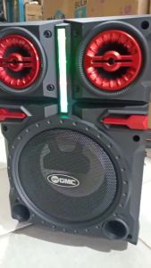 Speaker GMC Bluetooth Super Bass 897Q | 897P Woofers - 65 inch Bonus Mic Wireless Karaoke