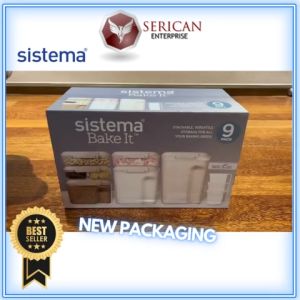 sistema Bake It | Multipurpose Container Set - Complete 9 Pcs | Stackable Versatile Storage for ALL | NEW Packaging | Original