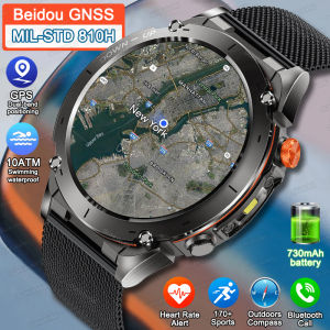 2025 New Dual-band Beidou Position Smart Watch Built-in Dual-band GNSS Compass Heart rate 10ATM Waterproof Military Smart Watch