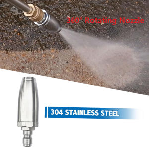 360° Rotating Pressure Washer Turbo Nozzle with 1/4" Quick Connector Stainless Steel Turbo Nozzle Pressure Washer