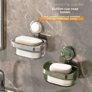 Suction Wall-Mounted Dual Layer Soap Storage Box