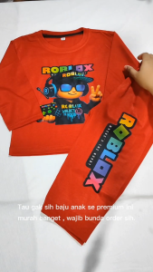 Setelan Panjang Piyama Tidur Anak Laki Laki Karakter Roblox Game Boy Cowok Keren Usia 1 -10 Tahun