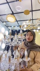 STARLIGHT Lampu Gantung Kristal Akrilik Isi 6/8/8+4 Bohlam Termasuk Bohlam LED Hanging Candlelier Lampu Gantung Dekoras