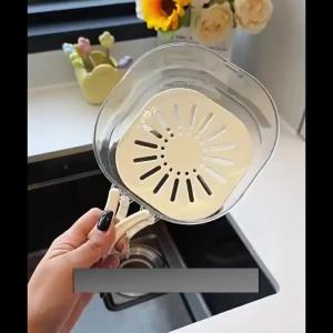 Rổ Lọc Thức Ăn 2 Trong 1 Hai Lớp Thân Thiện Với Môi Trường Có Tay Cầm Gấp Gọn Khay Đựng Trái Cây Dày Dặn Dễ Vệ Sinh Phụ Kiện Nhà Bếp