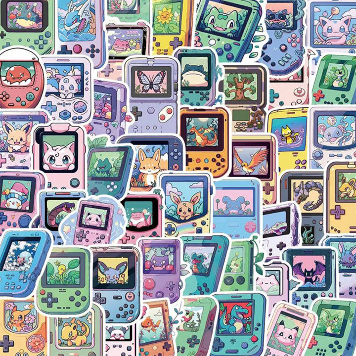 10/30/50pcs Cute Pokemon Style Game Console Cartoon Stickers Anime ...