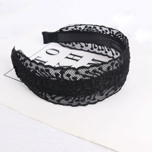 New Vintage Lace Flower Hair Hoop Sweet Headband Temperament Wide Side Hairbands Girls Women Hollow Non Slip Headwear