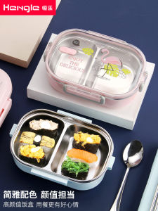 กล่องอาหารกลางวันสแตนเลสสไตล์ญี่ปุ่นแบบพกพาการ์ตูนมินิภาชนะรับประทานอาหารทนความร้อนสําหรับเด็กและนักเรียนโรงเรียน