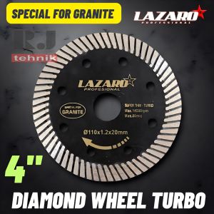 Diamond Wheel Turbo Cutting Slim Wet Dry Mata Pisau Grinda Potong Granit Keramik 4" Lazaro