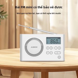 Đài FM Kỹ Thuật Số Mini Di Động AIBEN C5S Có Thể Sạc Lại Bằng Cổng USB Và Loa Tích Hợp Tiện Dụng Cho Du Lịch
