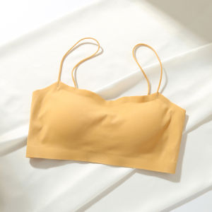 Strapless Seamless Sports Bra for Women Summer Thin Nylon No Trace Movement Style Bandage Tops Nylon Lining Spotted Duck