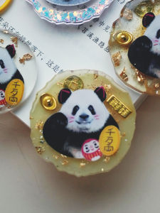 Tượng Mèo May Mắn Thủ Công Tự Làm Móc Khóa Điện Thoại Di Động Kẹp Tủ Lạnh Gối Hình Gấu Trúc Nghệ Thuật Sáng Tạo