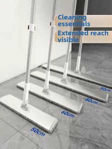 Large Broom Mop Absorbent Flat Pad Hotel Commercial Dust Push Extended Duster Cloth Household Cleaning Tool Iron Pole Rectangular Microfiber