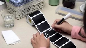 120Pcs/ Roll Labels Stickers with Pen Waterproof Removable Blackboard Label Pantry Stickers
