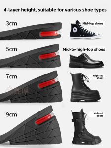 Height Increasing Insole Mens Invisible Hidden Heel Mens 10cm 5cm Men Leather Shoes Special Heightening Insole