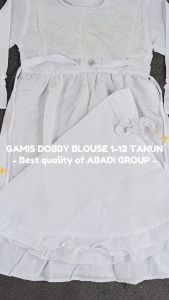 gamis dobby perempuan putih model geblus usia 1-12 tahun