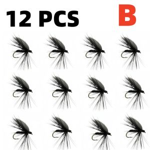 12Pcs Dry Flies for Trout 4 Sizes Mosquito Imitation Fishing Flies Premium Fly Fishing Lures for Freshwater Bass Salmon