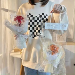 Birthday~ Graduation~ Valentine~ Transparent Acrylic Ball Preserved Babys Breath Flower Bouquet Gift 创意永生花满天星花束礼物