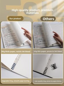 MONLEYTA | Detachable Ring B5 Notebook A5 English Book Spiral Bound Blank Paper For High School And Junior College Students Research Exam