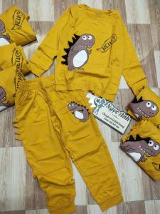 Bộ tay dài quần dài khủng long thun cotton 100% chính phẩm sizs đại