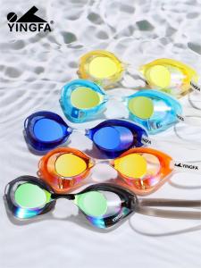 Yingfa Professional Swimming Goggles Waterproof Anti Fog High-Definition Small Frame Electroplated Racing Swimming Goggle For Competition  (4sizes of nose buckles can be replaced)
