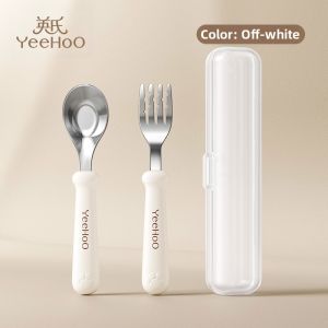 YeeHoO KIDS | Baby Feeding Spoon & Fork for Independent Eating 1 Set