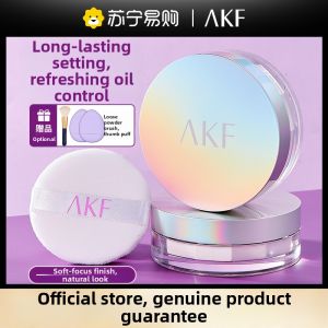 AKF Long-Lasting Loose Powder Translucent Oil-Control Makeup Setting Powder Waterproof Sweat-Proof for Women